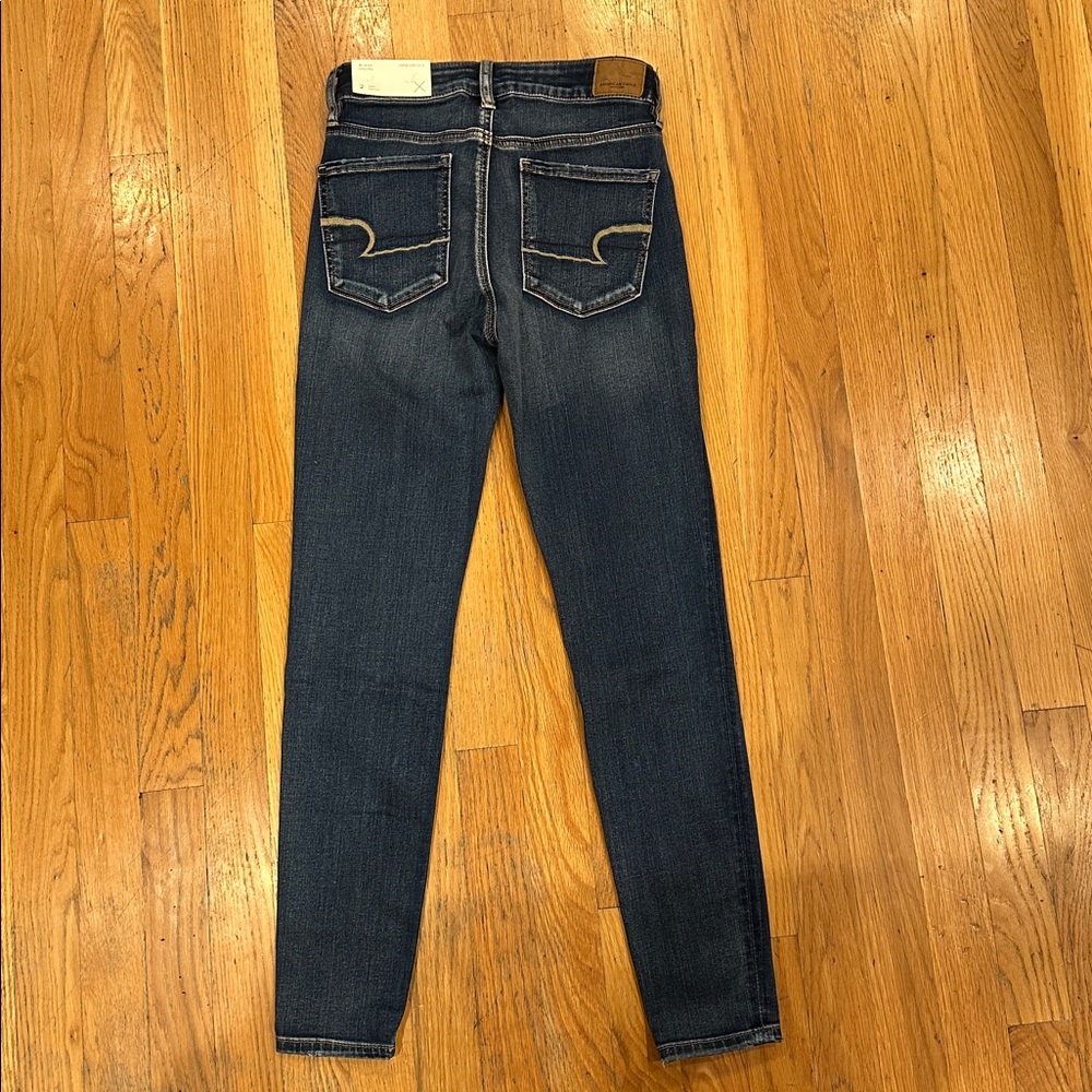 American Eagle Outfitters Women's Deep Indigo Skinny Jeans size 2 Short - Picture 13 of 13